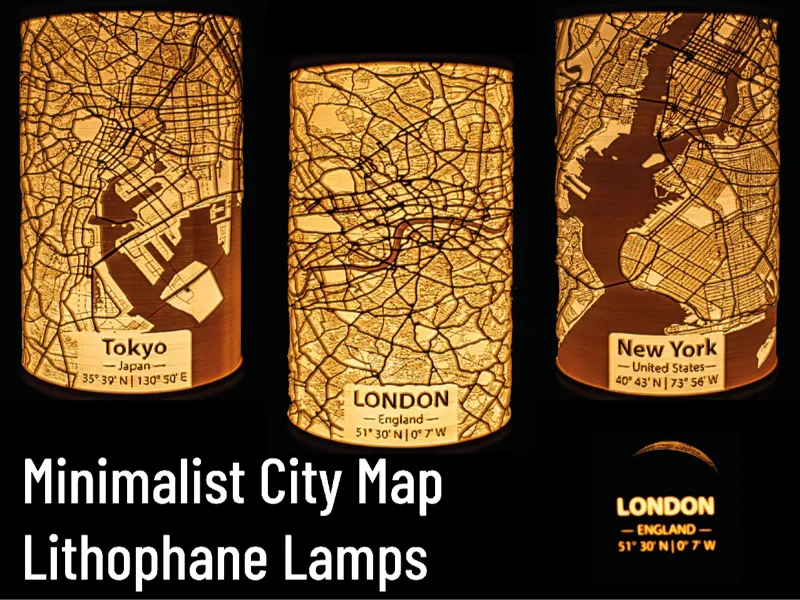 Minimalist City Map Lithophane Lamps - Tutorial