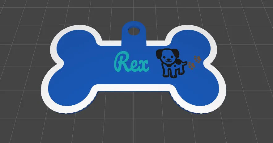 Rex dog tag by mr awesome - MakerWorld