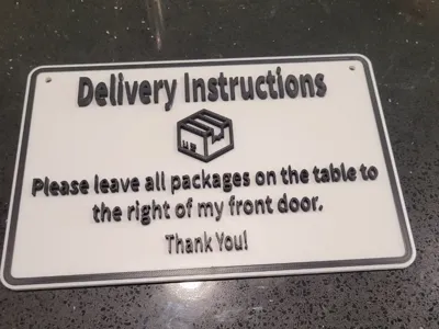 package delivery instuctions sign