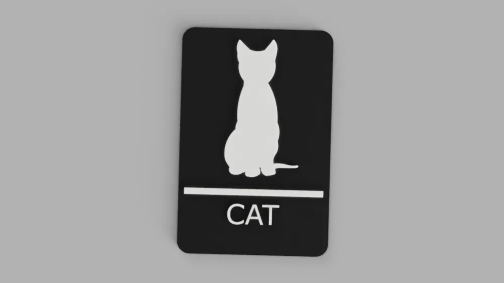 Cat Decoration Litter Box Bathroom Sign by user_531694306 - MakerWorld