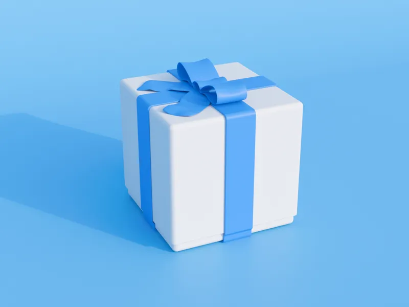 Gift Box with Ribbon (Cubic Version)