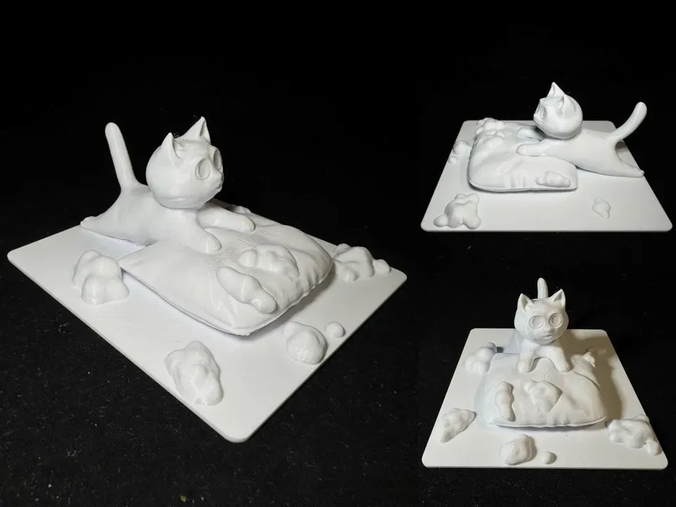 A Cat Caught Ripping a Pillow Creative Model - Free 3D Print Model ...