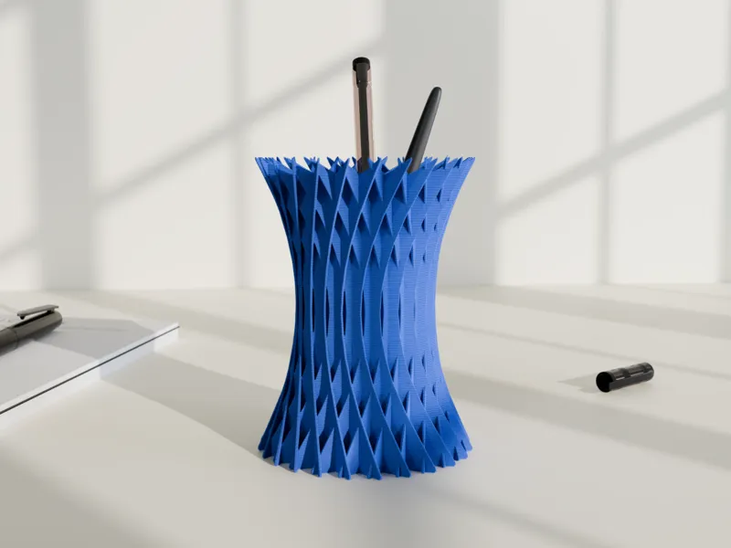 Worm hole pen holder