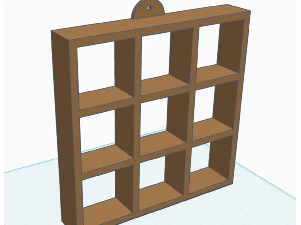 Petite étagère murale à 9 cases avec suspension