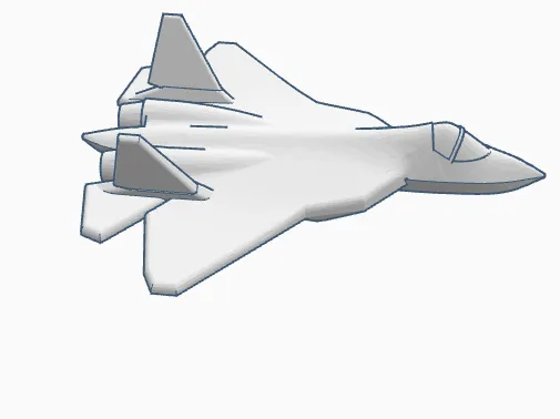 f22 jet semi low poly