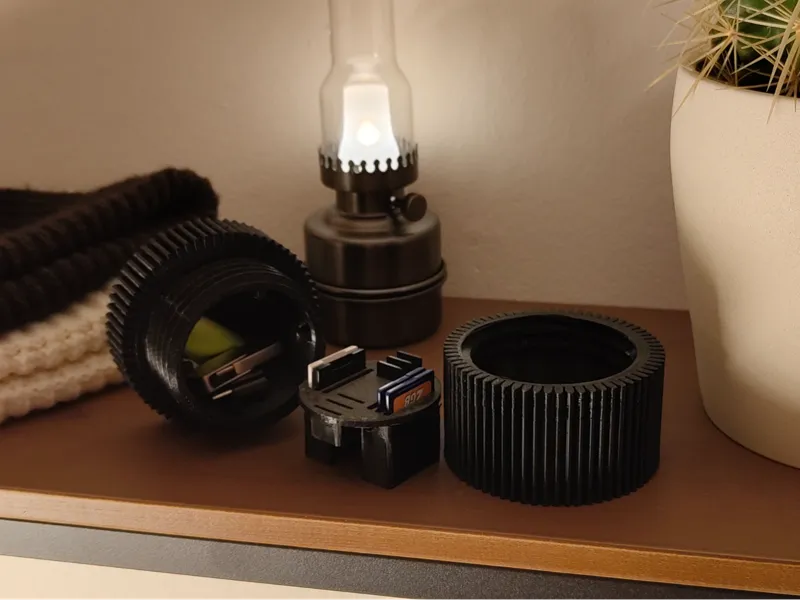 SD/USB Box minimalistic  screw cap, secret space