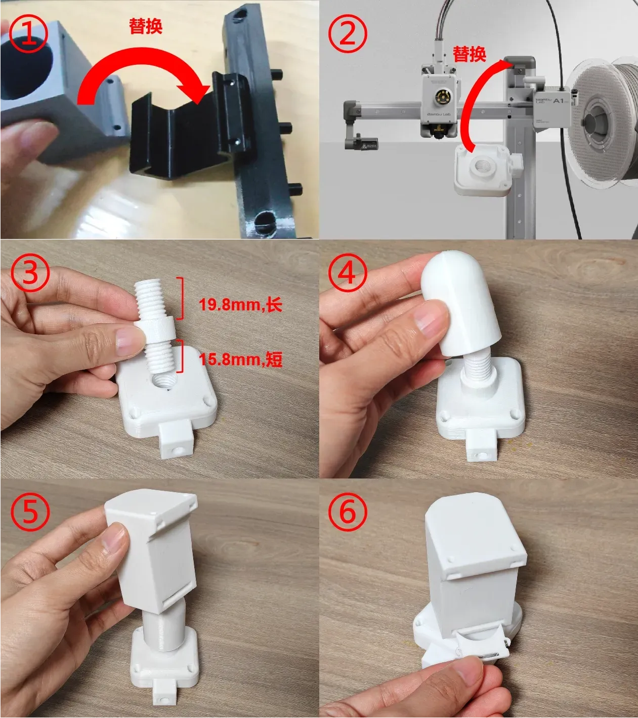 bmcu-A1mini Rotary Mount - Free 3D Print Model - MakerWorld