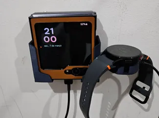 Wall mounted phone + galaxy watch holder