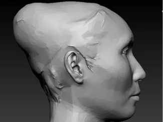 The girl's head is heavily modified