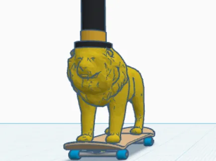 Funny Skate Boarding Lion 