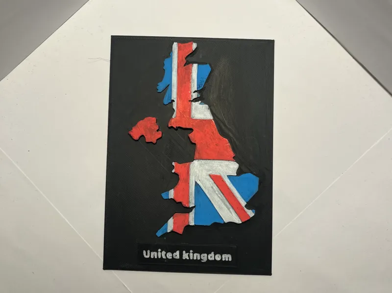 UK 3d flag map