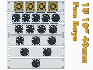 10 Inch 1U Fan Bays - 40mm Fans
