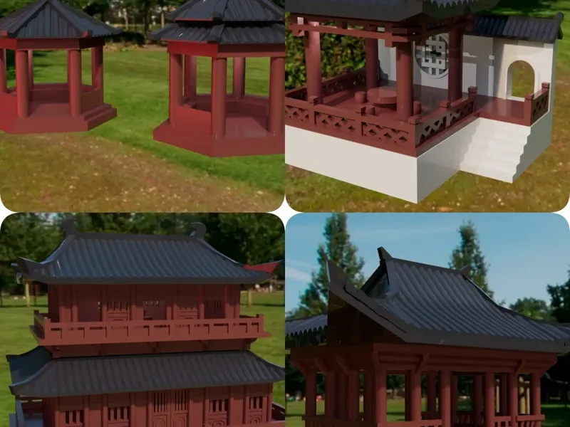 古建筑 4款 关山