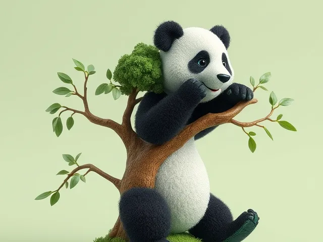 Panda with tree Multicolor