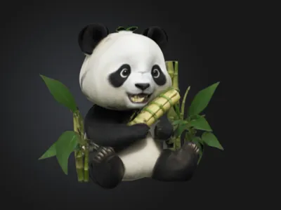 Panda eating bamboo