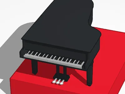 piano sculpture with base