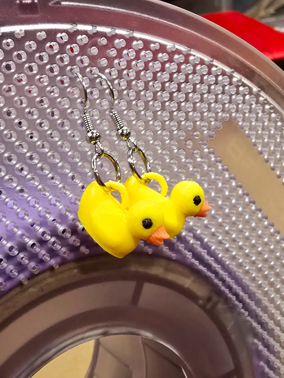 3D Duck earrings view 2
