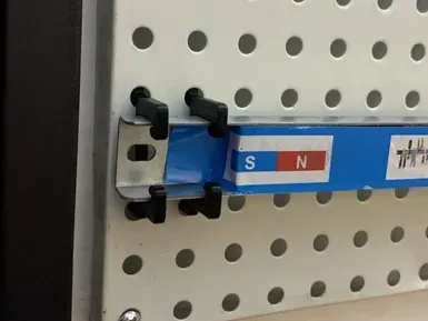 Magnetic Tool Strip Pegboard Hooks and Fasteners