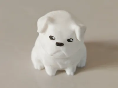 Grumpy Pug Puppy Figurine Mini