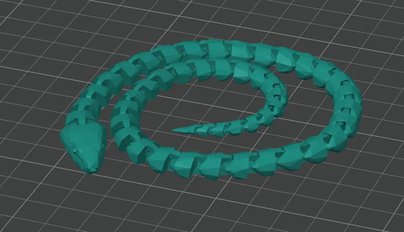 Easier to print low poly snake
