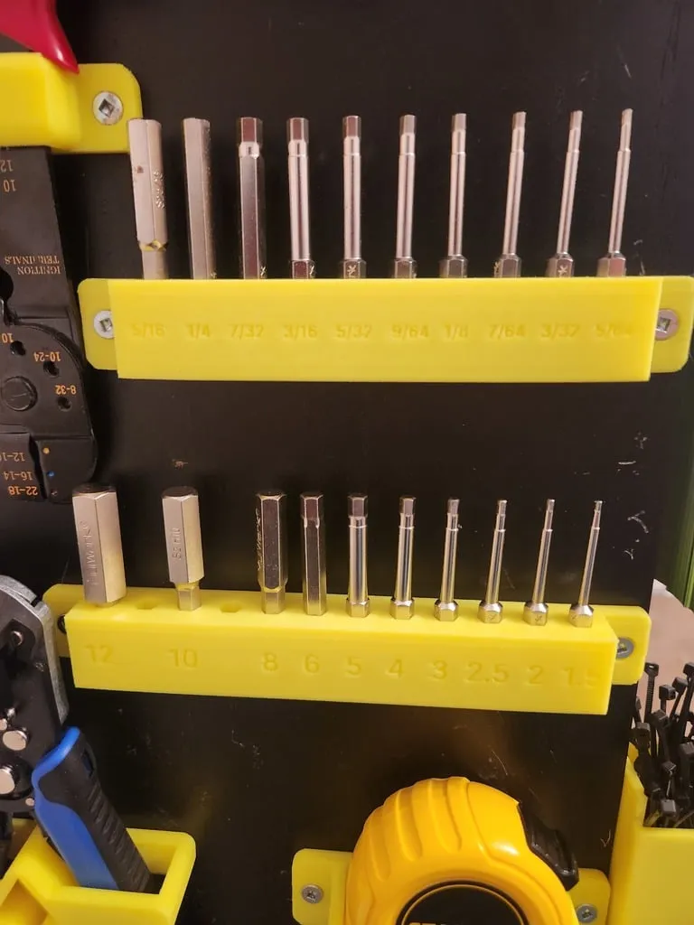 Wall Mountable Hex Drill Organizer(Metric and SAE)