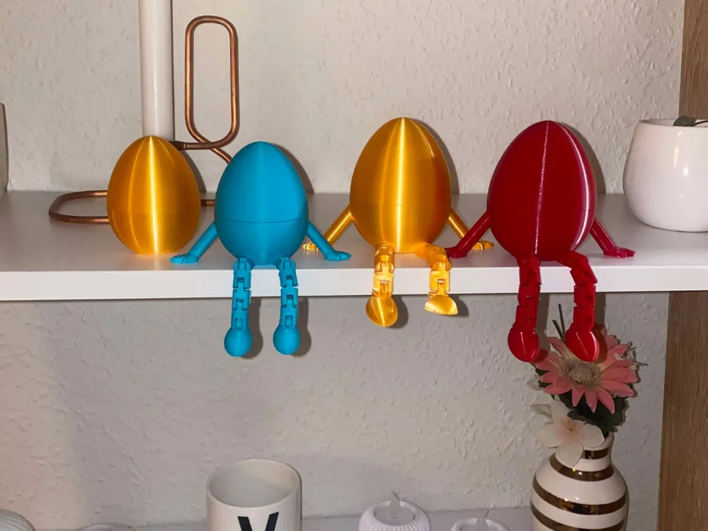 Cute articulated egg container - Free 3D Print Model - MakerWorld
