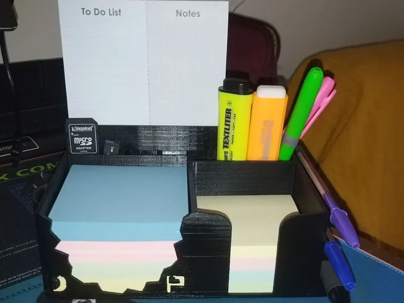 Multi-Compartment Desk Organizer for Notes