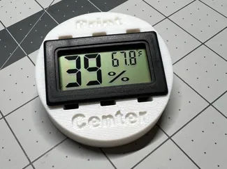 Cereal box lid vented hygrometer holder