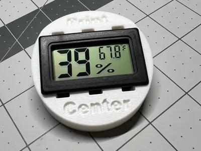 Cereal box lid vented hygrometer holder
