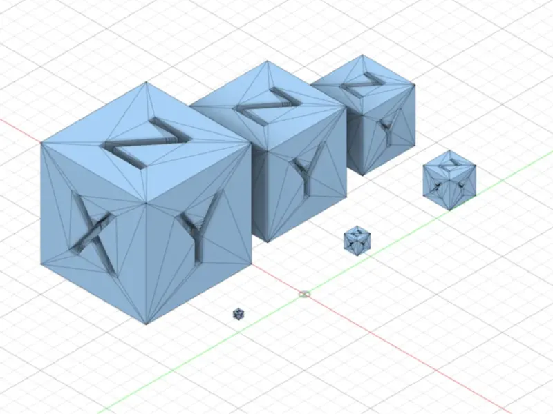 Calibration Cube XYZ 10x10x10mm - 200x200x200mm