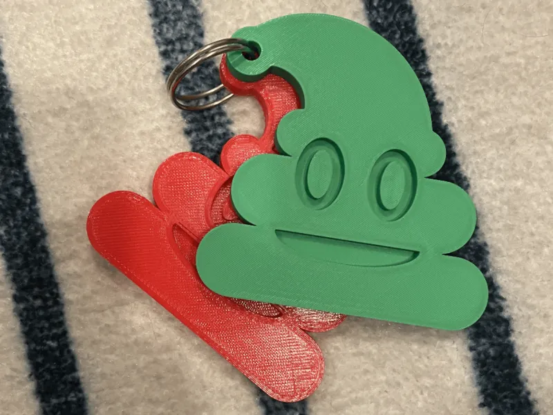 Festive Poop Emoji Keychain