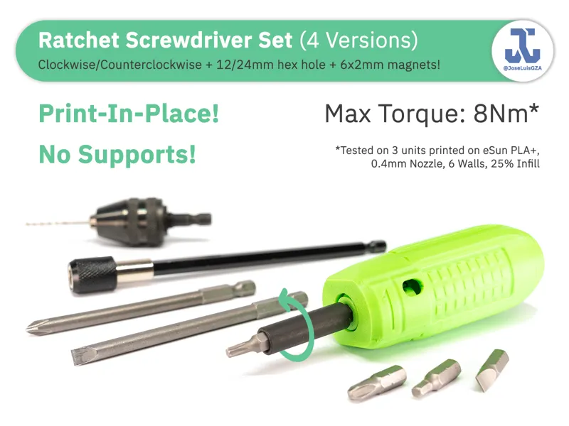 Ratchet Screwdrivers [Print In Place][No Supports]