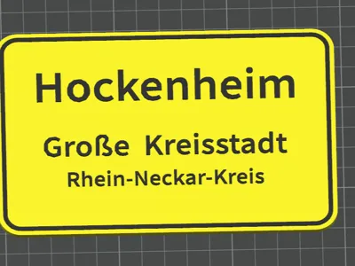 Hockenheim town sign