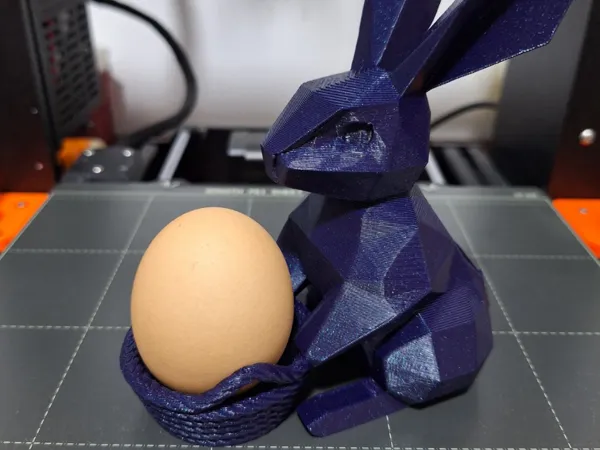 Panier lapin de Pâques low poly