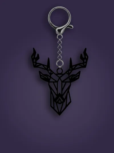 Geometric Deer Keychain