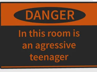 teenager schild