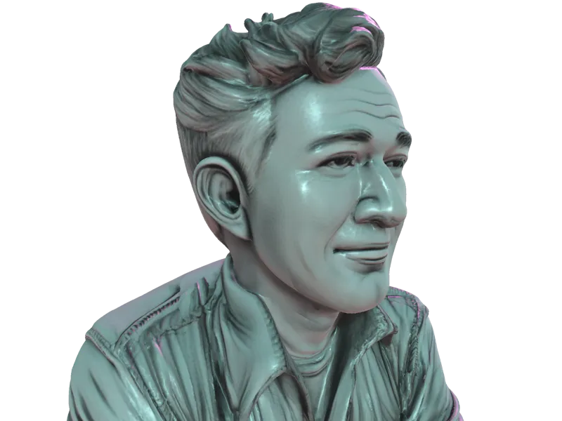 Retro-Style Smiling Bust