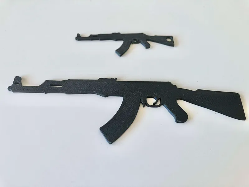 AK-47 keychain and wall art picture