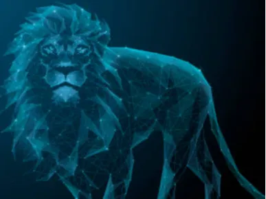 low poly lion