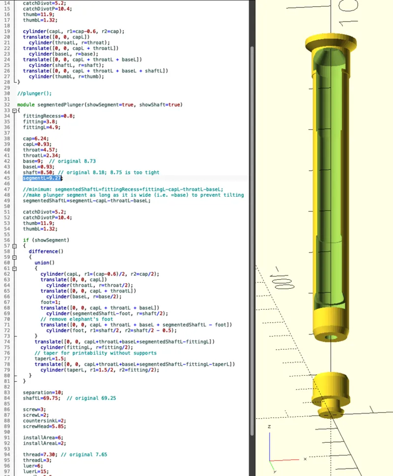 Hollow Plunger for 3mL Syringe