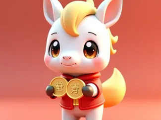 抱着金币的小马