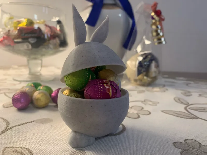 UOVO CONIGLIETTO PORTA DOLCI