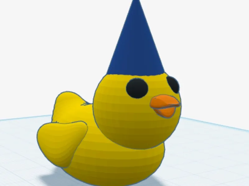 Rubber ducky with a party hat