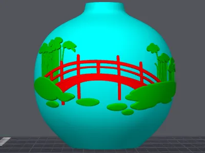 Japanese vase multiple color