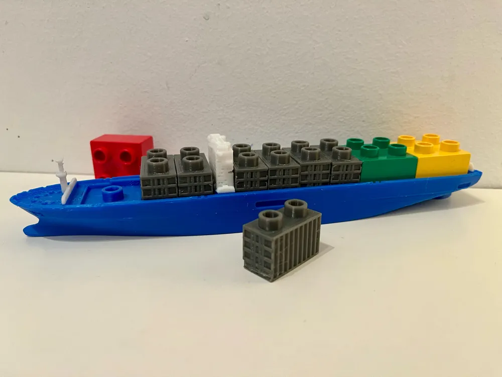 Lego Duplo Container Ship (floating & no supports) Remixed by The Kit ...