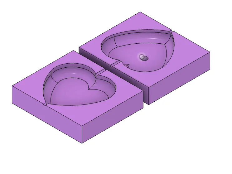 Love heart candle mold
