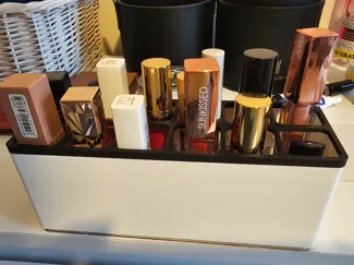 Make up organizer, cosmetics