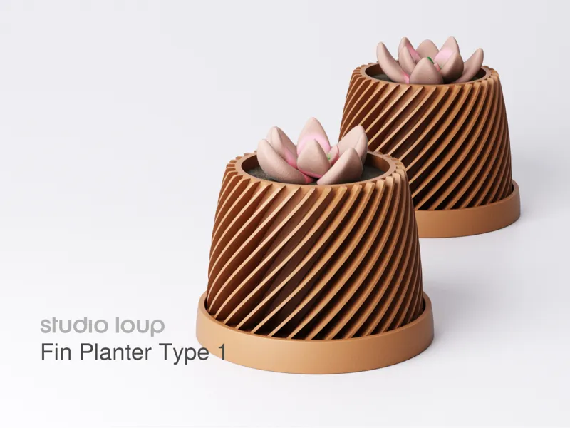 Fin Planter Type 1 with Drip Tray