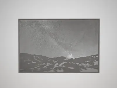 Memory Glow Night-Sky with Mountains