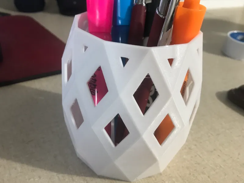 geometric pencil holder